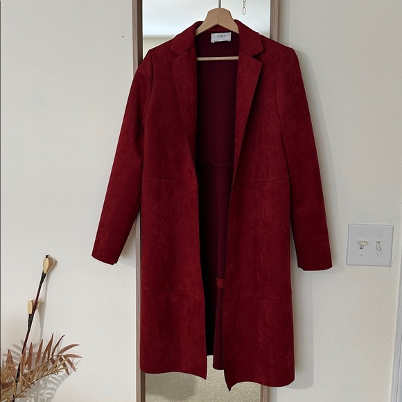 Red Longline Coat - Picture 1 of 4